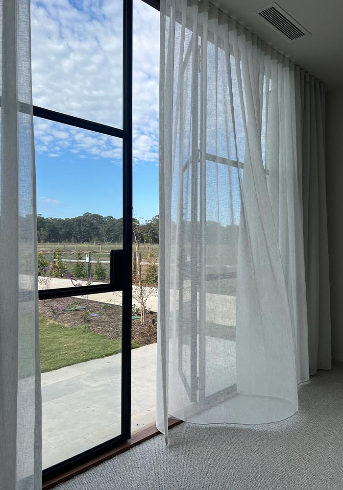 Sheer curtains in Batesford home