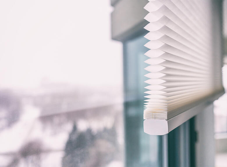 Honeycomb blinds close up